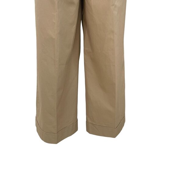 Lauren Ralph Lauren Wide Leg Pants Tan High Rise Size 10 Resort 23 Chic - Picture 11 of 14